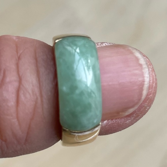 Jade gold 14k women’s ring or unisex - Picture 3 of 10